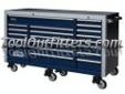 "
Mountain TBR8120BA-BLUE MTNTBR8120BA-BLUE 72"" 20 Drawers Tool Cabinet - Blue
20 drawers on ball bearing slides
Drawer configuration has multiple sizes
Extreme duty 6â X 2â shockproof casters
Quality skid proof drawer liners are included
Theft proof