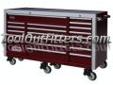 "
Mountain TBR8120BA-XRED MTNTBR8120BA-XRED 72"" 20 Drawers Tool Cabinet - Red
20 drawers on ball bearing slides
Drawer configuration has multiple sizes
Extreme duty 6â X 2â shockproof casters
Quality skid proof drawer liners are included
Theft proof side