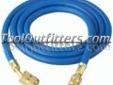 "
Robinair 38272A ROB38272A 72"" R-12 Blue Hose With Quick Seal Fittings
Features and Benefits:
Longer than standard to reach those A/C fittings on larger vehicles
2500 PSI burst pressure
500 PSI working pressure
1/4" Blue standard hoses with quick seal