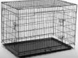 Contact the seller
30" Two Door Folding Metal Dog Cage Kennel This Dog Crate is specifically designed for ultimate versatility in any situation even crate training your puppy. This folding suitcase style crate can be set-up and fold-down in seconds, no