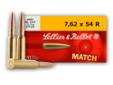 7.62x54R Match Grade Ammo by Sellier & Bellot is sure to deliver within the exacting tolerances you would expect from a company that has been producing ammunition since 1825. This 7.62x54R Match grade ammo features a Sierra Match King boat tail projectile