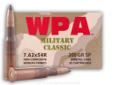 Wolf WPA 7.62x54R ammo is a great option for shooters looking to keep their Mosin Nagant's well fed. This rugged ammunition is made in the heart of Russia. Steel cased ammunition is more cost effective than brass cases due to the cost savings of steel