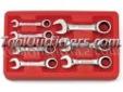 "
KD Tools EHT9507 KDT9507 7 Piece SAE Stubby Combination GearWrench Set
Features and Benefits
Surface drive nearly eliminates fastener rounding
Ratcheting box end needs as little as 5 degrees to move a fastener
Stubby wrench beam allows access into tight