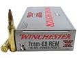 "
Winchester Ammo X708 7mm-08 Remington 7mm-08 Remington, 140gr, Super-X Power-Point, (Per 20)
Super-X Power-Point's unique exposed soft-nose jacketed bullet design delivers maximum energy on target. Strategically placed notches around the jacket mouth