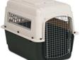 Durable Front Load Bleached Linen and Black Kennel in Four Sizes The sleek design comes with durable hardware that won't corrode for easy assembly and added security. Features a heavy duty plastic shell, wire doors with an easy-open squeeze latch and