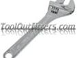 "
K Tool International KTI-48008 KTI48008 8"" Adjustable Wrench
Features and Benefits:
Manufactured with drop-forged, heat-treated alloy steel for maximum strength and light weight
Chrome plated
Jaw capacity: 1"
Â 
"Model: KTI48008
Price: $9.08
Source: