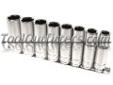 "
K Tool International KTI-23200 KTI23200 8 Piece 1/2"" Drive 6 Point SAE Deep Socket Set
Features and Benefits:
Manufactured with heat treated chrome vanadium steel
Packaged on a rail
Set includes sizes: 1/2", 9/16", 5/8", 11/16", 3/4", 13/16", 7/8" and