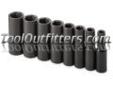 "
S K Hand Tools 4078 SKT4078 8 Piece 3/8"" Drive 6 Point SAE Deep Impact Socket Set
Features and Benefits:
Corrosive resistant and laser engraved every 120 degrees
Extra recess depth and nose down design
SureGripÂ® hex design drives the side of the