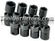 "
S K Hand Tools 33300 SKT33300 8 Piece 3/8"" Drive 6 Point Swivel Fractional Impact Socket Set
Features and Benefits:
Corrosive resistant and laser engraved every 120 degrees
Extra recess depth, 30 degree flex angle and smooth collar design
SureGripÂ® hex