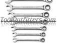 "
KD Tools 85599 KDT85599 8 Piece SAE Dual Ratcheting Open End Set
Features and Benefits:
Combines the speed of ratcheting with the access of the open end wrench
Open end ratcheting mechanism allows you to turn nuts and bolts without taking the wrench off