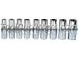 "
K Tool International KTI-27201 KTI27201 9 Piece 3/8"" Drive 6 Point Metric Deep Chrome Socket Set
Features and Benefits:
Chrome vanadium, heat treated
Packaged on socket rail
Sizes include: 10mm to 18mm"Price: $24.64
Source: