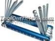"
Titan 12705 TIT12705 9 Piece Ball Hex Key Set - Metric
Features and Benefits:
Color coded BLUE for quick identification
Lifetime warranty
Metric sizes: 1.5mm, 2mm, 2.5mm, 3mm, 4mm, 5mm, 6mm, Phillips and 1/4 in. slotted
"Price: $7.14
Source: