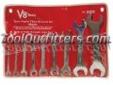 "
V-8 Tools 8109 V8T8109 9 Piece Super Thin Wrench Set
Features and Benefits:
Wrench head thickness: 2.6mm to 3.8mm
All mechanics need thin wrenches occasionally to work on transmissions, gas tanks or changing a wheel on a creeper seat
Made of high