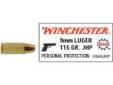 "
Winchester Ammo USA9JHP 9mm Luger 9mm Luger, 115gr, USA Jacketed Hollow Point, (Per 50)
USA Brand ammunition is the ideal choice for training-or extended sessions at the range or in the field. As you'd expect, USA Brand Centerfire Ammunition features