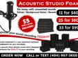 ? ? ? ACOUSTIC Studio Foam ? ? ? CALL or TEXT TODAY!!! 24 /7 ??? DIMENSIONS_ 1 FT X 1 FT X 2 inches thick ??? GET IT TODAY!!! NO WAITING !!! ???
