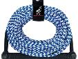 AIRHEADÂ® 75 ft. Ski RopeA high quality 1 section ski rope for skiing, wakeboarding and kneeboarding. The 12 aluminum core handle has a performance Tractor grip and molded finger protectors. Youll love the blue and white candy stripe color scheme of the
