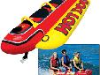 AirheadÂ® Hot DogÂ®You'll have the time of your life on this "water weenie" designed for 1 to 3 riders. HOT DOG has deluxe nylon-wrapped handles with neoprene knuckle guards. There are three neoprene seat pads for comfort and to help you stay on top. It's a