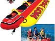AirheadÂ® Hot DogÂ®You'll have the time of your life on this "water weenie" designed for 1 to 3 riders. HOT DOG has deluxe nylon-wrapped handles with neoprene knuckle guards. There are three neoprene seat pads for comfort and to help you stay on top. It's a