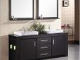 TYCROMEDIA.COM
Bathroom Furniture > Double Sink Bathroom Vanity
Altima Black Wood Vanity Set
This modern Altima vanity features a sleek black finish and two designer flat-vessel sinks. This vanity set also includes polished chrome faucets, hardware, and