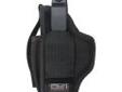 "
Uncle Mikes 70160 Ambidextrous Hip Holster Cordura Nylon Size 16
Versatile pistol holster with magazine pouch, belt loop and removable belt clip. Fully ambidextrous holster with belt loops on both sides, plus a removable belt clip for use on an