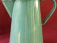 This is a wonderful old Graniteware coffee pot with a blue finish. It measures 9" tall and 5 1/2" in diameter. $35
I have over 20 other coffee pots and kettles available. Several other Graniteware items available! Here are just a few of them: