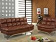 Aristo Brown Leather Futon
Product ID#CM2906BR
ARISTO COLLECTION
EASILY CONVERTS THIS ATTRACTIVE SOFA TO A BED IN SECONDS. SUPPORTED BY CHROME LEGS AND UPHOLSTERED IN SOFT LEATHERETTE THE CONTEMPORARY STYLE AND COFORT WILL ADD APPEAL TO YOU HOME OR