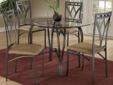 The Arrow Dinette and Four Chairs
5 Pc Dinette Set. Includes Table With Metal Base And Glass Top And Four Metal Chairs With Designed Backs. Strong Construction. Easy To Assemble.