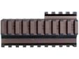 Arsenal Saiga 12 Gauge Quad Rail System BlackArsenal, Inc. four sided handguard rail attaches directly to the Saiga 12 Gauge shotguns barrel, allowing any accessories mounted on the rails to be aligned with the barrel. The system attaches in front of the