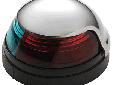 Pulsarâ¢ 1-Mile Deck Mount, Bi-Color Red/Green Sidelight - 12V - Stainless Steel HousingPart #: 5045SS7Twist/bayonet lock design secures lens and cover to base. Includes a 9-Watt (#906) wedge base lamp and 7" wire leads for connection to 12 VDC power