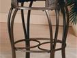 Stool with grace, movement and elegance Sweeping interlocking circles Intricate complimentary castings Elegantly curved legs 360 degree swivel Finished in a dynamic old steel with distressed brown faux leather seats Finish: Old Steel Dimensions: 18 (W) x