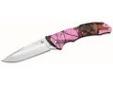 "
Buck Knives 285CMS10 Bantam BLW Mossy Oak Break-Up Pink
This mid-sized folder is perfect to suit daily needs. The BantamÂ® is built with durable 420HC blade steel and a stylish Mossy OakÂ® Blaze Pinkâ¢ camo ETP handle with a textured surface for a sure