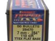 Barnes Tipped Triple-Shock Bullets- Caliber: 7mm (.284")- Grain: 110- Bullet: TTSX Flat Base- Per 50
Manufacturer: Barnes Bullets
Model: 28470
Condition: New
Price: $27.94
Availability: In Stock
Source: