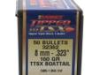 Barnes Tipped Triple-Shok Bullets- Caliber: 8mm (.323")- Grain: 160- Bullet: TTSX Boat Tail- Per 50
Manufacturer: Barnes Bullets
Model: 32362
Condition: New
Price: $31.88
Availability: In Stock
Source: