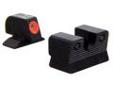 "
Trijicon BE112O Beretta 90-Two HD-Night Sight Set Orange, Fiber Optic
Trijicon Beretta 90-TWO HD Night Sight Set
The HD Night Sights were specifically created to address the needs of tactical shooters. The three dot green tritium night sight set's front