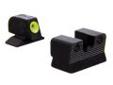 "
Trijicon BE112Y Beretta 90-Two HD-Night Sight Set Yellow, Fiber Optic
Trijicon Beretta 90-TWO HD Night Sight Set
The HD Night Sights were specifically created to address the needs of tactical shooters. The three dot green tritium night sight set's front