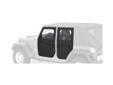 Bestop Black Diamond Rear Door offers full enclosure from the elements and quick upper half removal for open-air driving. It includes passenger and driver side upper as well as lower soft doors complete with door handles. This door comes with Velcro that