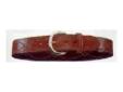 This belt has smooth, full grain saddle leather on one side, brushed suede on the other. It is easily reversible, it has a plain finish with fancy stitching and a solid brass buckle.
Manufacturer: Bianchi
Model: 12288
Condition: New
Price: $51.93