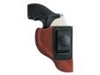 This holster is made to fit inside the waistband. A heavy-duty spring-steel clip that fits up to 1 3/4" belts keeps the holster securely in place. Made for high ride and can be used for side or crossdraw use. It is double stitched for strength and