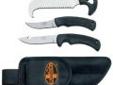 "
Meyerco M2BGSET Big Game Cleaning Set
Includes hunting knife with gut hook, caping knife, and compact saw.
Specifications:
- Limited lifetime warranty.
- Hunting Knife with Gut Hook
- Caping Knife
- Compact Saw
- 440 Stainless Steel Blades
- Sure-Grip