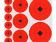 Birchwood Casey Self Sticking Target Spots 1", 2", 3" Circles Assorted. Target Spots create instant bulls-eyes for all types of target practice! The high-contrast, fluorescent red color lets you see a sharper sight picture and bullet holes more clearly