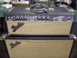 Blackface 1966 Fender Bassman
For sale is a very nice Fender stack !! You are looking at a 1966 "Bassman Amp" with matching oversize 2-12 vertical cabinet. All the signal capacitors are original.The transformers are all original and date to late 1966.
The