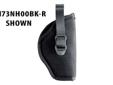 BlackHawk Holster- Type: Hip_ Color: Black- Right HandFeatures:- Ultra-thin, three-layer nylon laminate provides comfortable next-to-skin wear- Smooth nylon lining for easy draw- Adjustable retention strap with non-glare snapsSizing:- 00: 2?- 3? Barrel