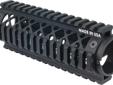 Blackhawk AR15 Carbine Length 2 piece Quad Rail Forend, BlackMade in the USAFeatures:- Replaces handguards with no modifications to the weapon- Slim profile for a more comfortable, handguard-like feel- Unique vent hole design helps dissipate heat and