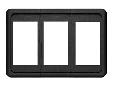 8259Contura Switch Mounting Panels3 Position Mounting PanelModular design permits easy assembly in groups of varying sizesDesigned for mounting in 6 different panel thicknesses:0.06" (1.57mm) 0.09" (2.36mm) 0.13" (3.17mm)0.19" (4.75mm) 0.25" (6.35mm)