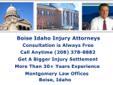 Â 
Boise Injury AttorneysÂ (208) 378-8882
Â 
Â 
(208) 378-8882 Â Â Boise Injury Attorneys can help with your Idaho injury
or accident claim.Â Boise Idaho Personal injury claims can get complicated.
Insurance Companies hire some of the best lawyers.Â You need an