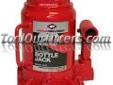 "
Intermarket 3522 INT3522 Bottle Jack 20 Ton Short Body
AFF Bottle Jacks are built ""Forge-tough"" in a wide selection of capacities for automotive, marine, construction, industrial and agricultural applications where the ability to lift, push, spread,