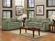 Come pick up one of these new living room sets by Simmons. These sets come made on a solid wood frame and with a lifetime warranty. They are available in 3 different colors: Chocolate (pictured), Graphite (Gray), and Green (pictured). These sets retail