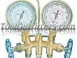 "
Mastercool 35772 MSC35772 Brass Manifold Gauge Set with 72"" Hoses
Features and Benefits:
Anti-flutter gauges give smooth pressure readings
Floating piston, double o-ring valves for long service life and smooth operation
Gauges include R-12, R2-2, R-502
