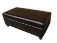Brown Kylie Storage Ottoman Best Deals !
Brown Kylie Storage Ottoman
Â Best Deals !
Product Details :
Use this practical yet attractive Kylie Storage Bench in a bedroom, family room or anywhere in your home. The espresso wood finish and leather upholstery