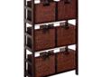 Brown Winsome Bookcase Best Deals !
Brown Winsome Bookcase
Â Best Deals !
Product Details :
Make quick work of organizing with this storage shelf and basket set. Three fixed shelves allow baskets to easily slide in and out. Espresso-finished hardwood and